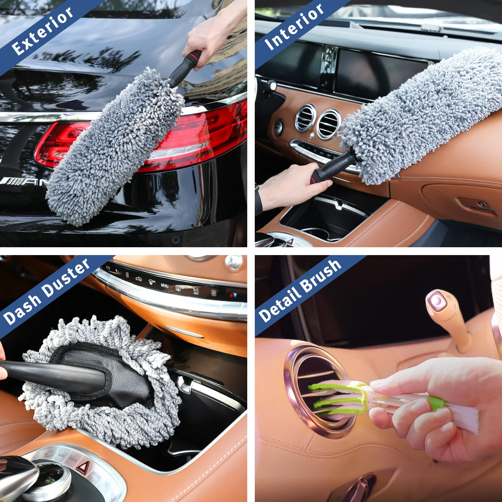 Car brush car washing duster long handle telescopic dust removal duster dust removal brush car mop cleaning tool by BCCM
