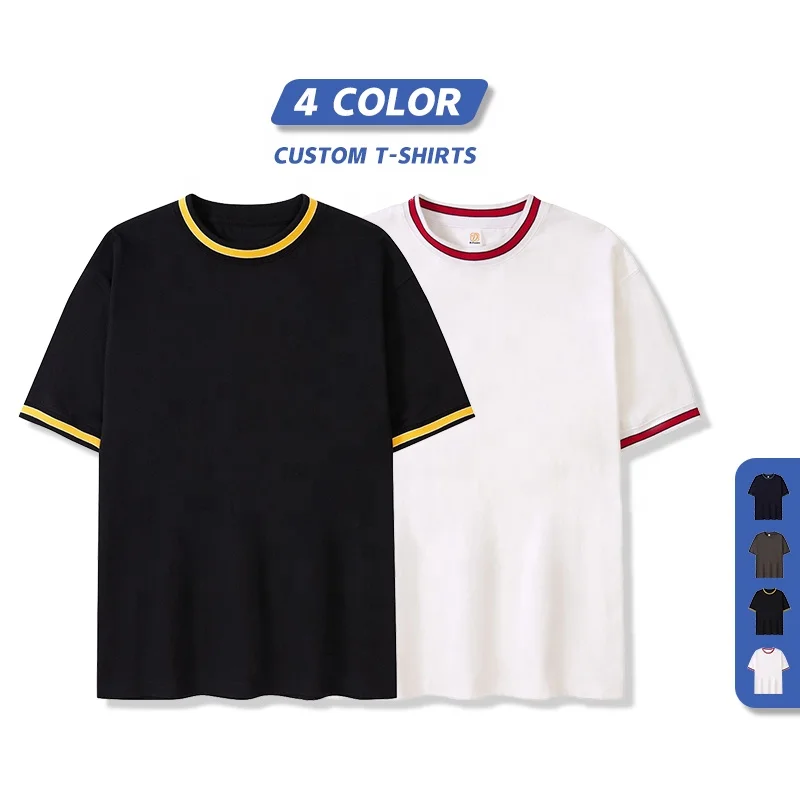 
Embroidered Logo Ring Spun Cotton Combed Cotton T Shirt Men First Class Quality Wholesale Round Neck Custom T Shirts 