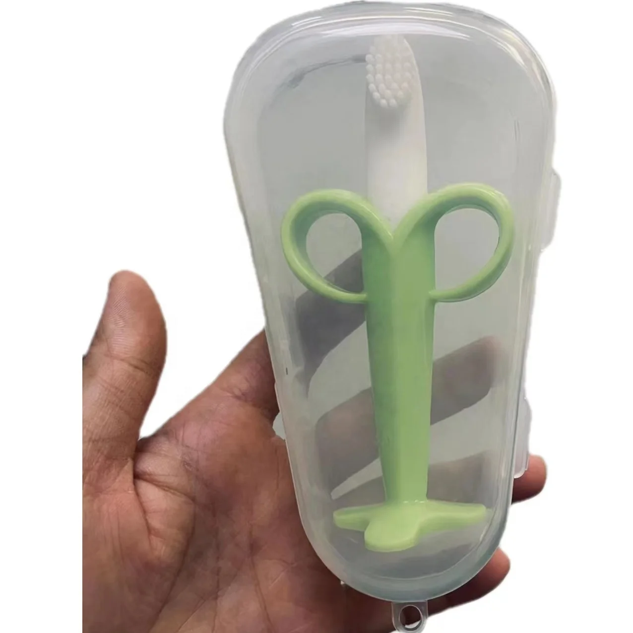 Original Factory Price BPA Free Infant Molar Toys Banana Silicone Baby Infant Training Teether