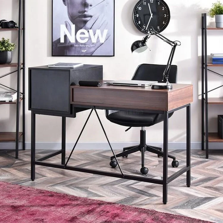 Best selling MDF walnut wood computer desk and desk for office or home walnut color