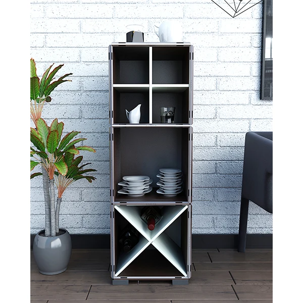 
Plastic storage cabinet DIY movable wardrobe storage cabinet for family use 