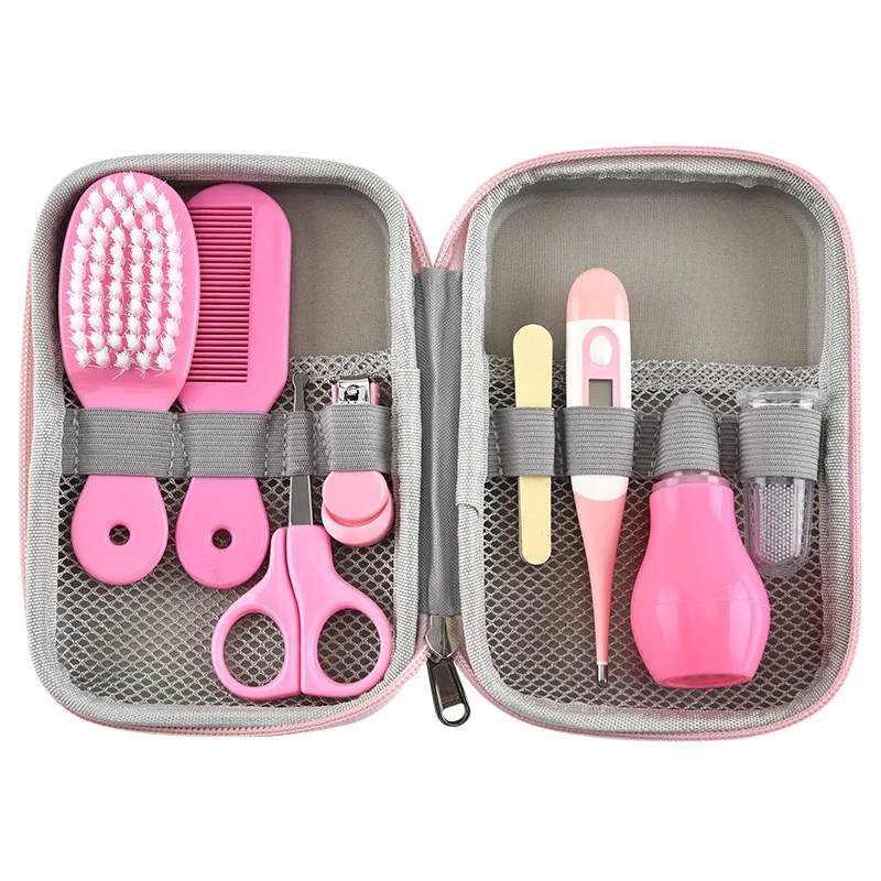 Home Used Baby Health Gift 8 Sets Food Grade Silicone Safety Portable Baby Care Kit Grooming Kits Health Kit Baby Products 2024