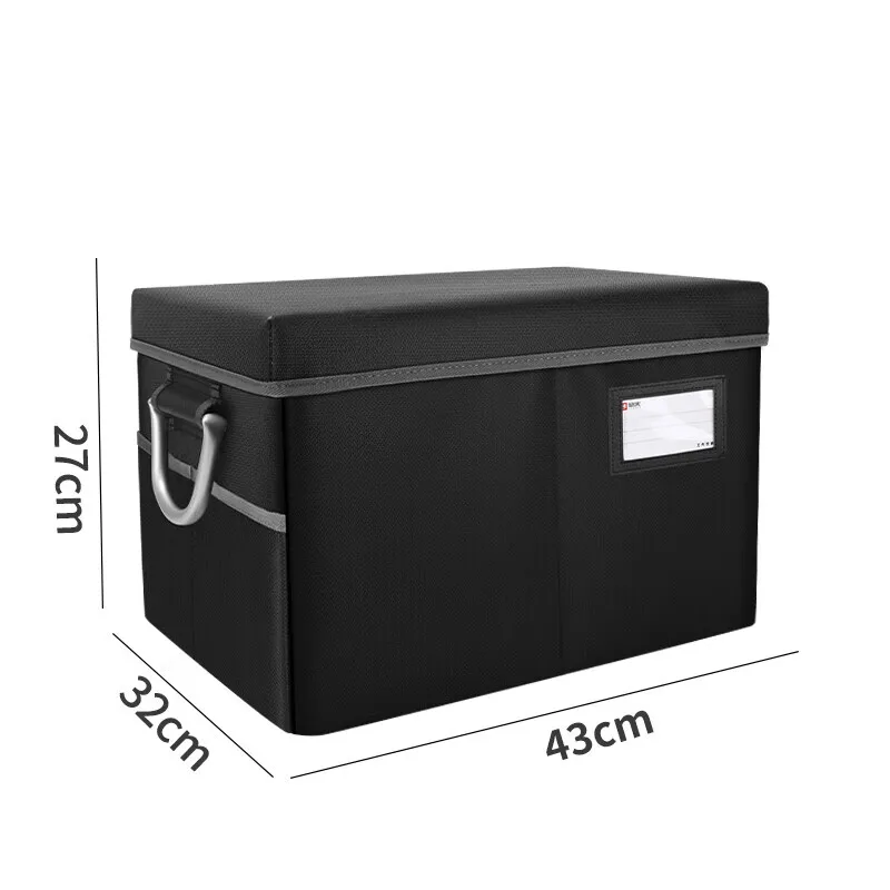 Travel-Ready Fireproof Box with Lock File Storage Organizer Anti-Static Box Collapsible Fireproof Document Box with Handle