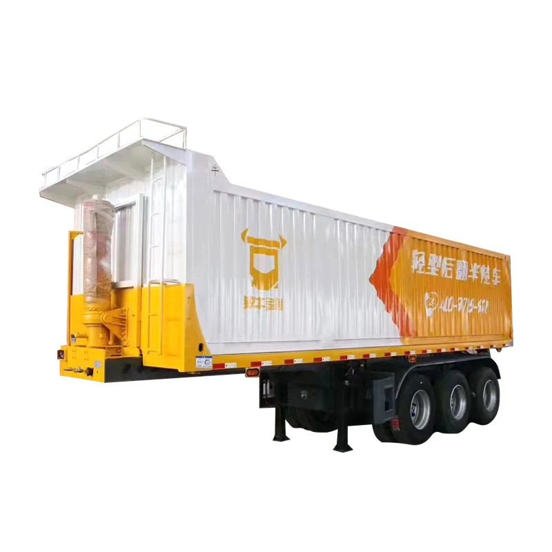 3 Axle 60Ton Mining Dump trailer Tipper Truck Trailer And Howo Tractor Head Truck for sale
