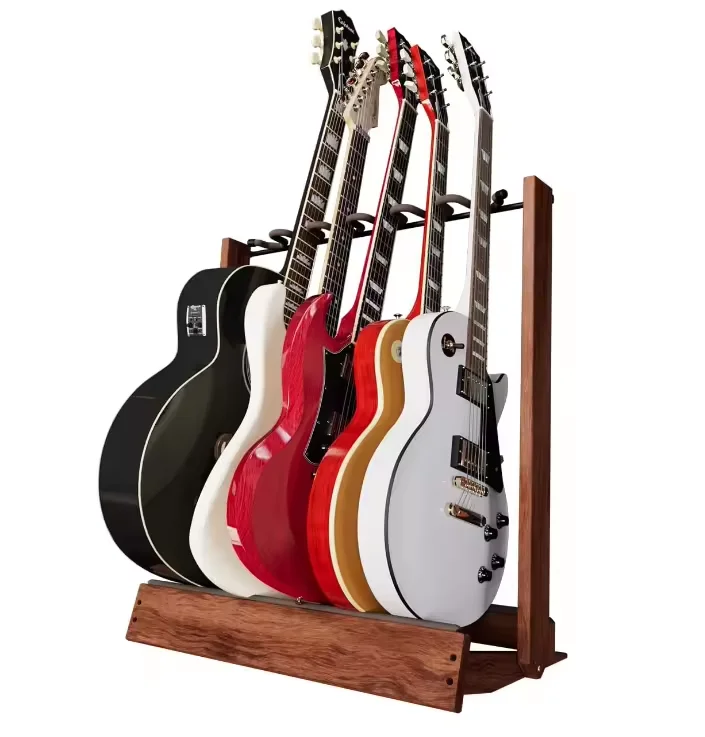 Freestanding Wood Stand Wooden Electric Guitar Floor Acoustic Stand Multi Wooden Guitar Rack for Acoustic Electric Bass Guitars
