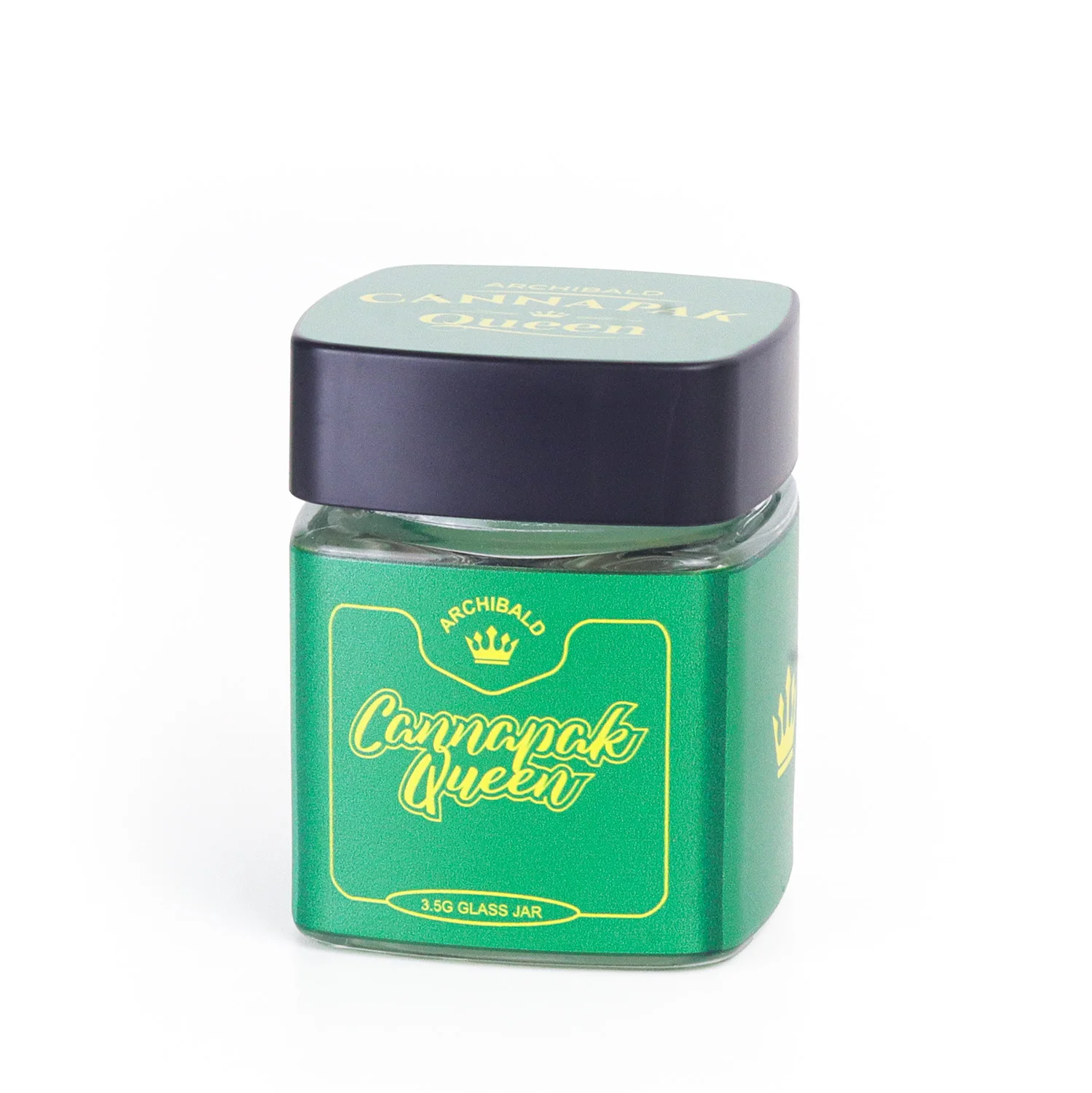 Large Capacity Custom Glass Jar Square 3.5g Odor-Resistant Jam Herb Spice Jars Cream Packaging Jar With Child Resistant Lid