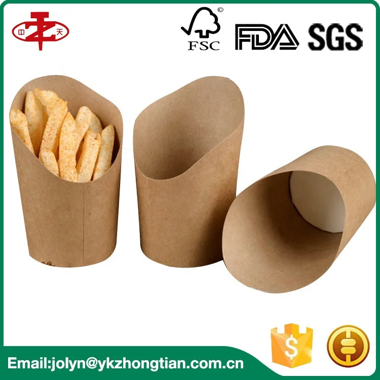 Disposable Environment 14OZ Kraft Paper Cup For French Fries