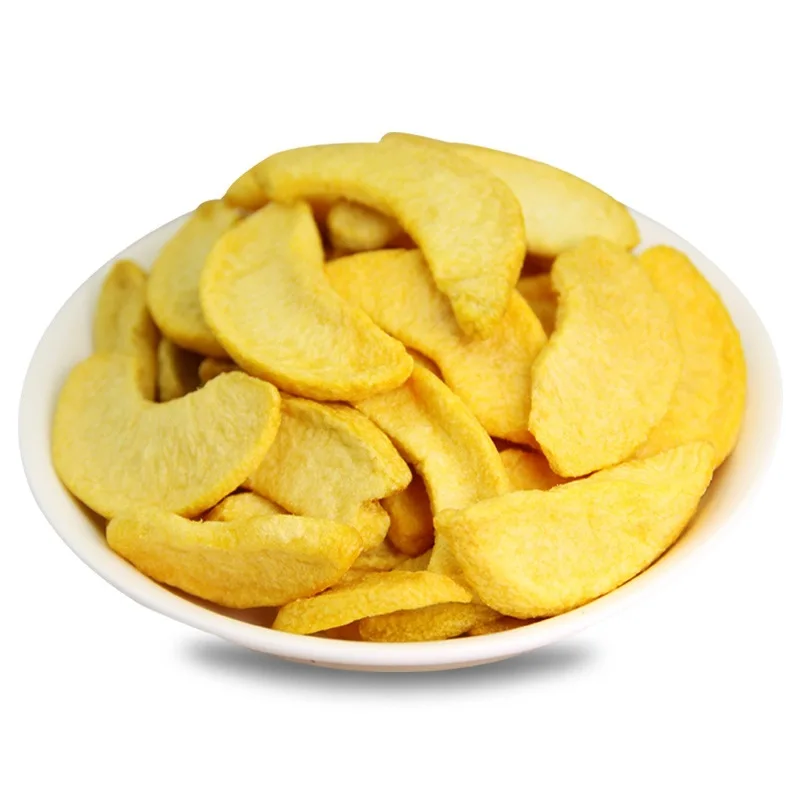
F02 healthy food kids natural no oil dry fruit crisps snack product freeze dried yellow peach fruits and vegetable chips 
