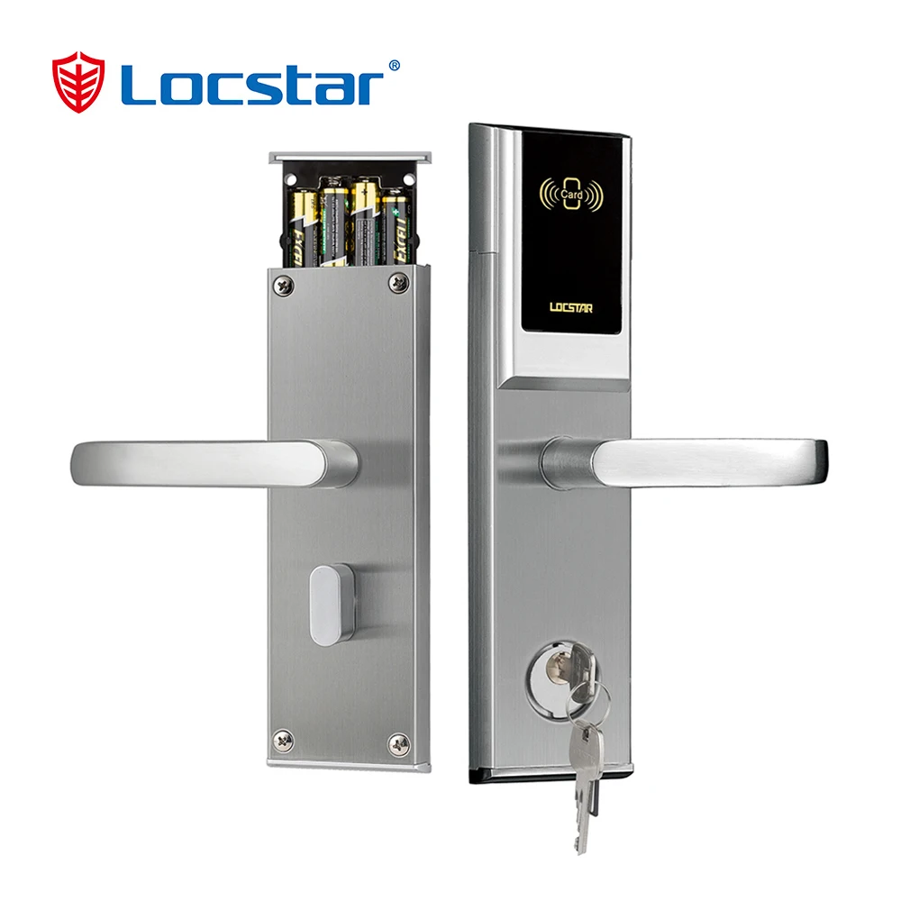 Locstar Intelligent Electric Waterproof Safety Keyless Handle Lockset Deadbolt Rfid Card Hotel Locks