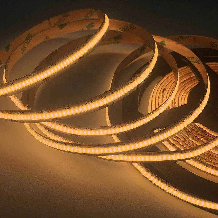 10m/roll dc 12v 24v cob flexible led strip lights 3mm 5mm 8mm