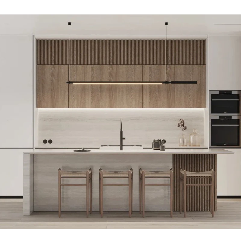 CBMMART Modern Design Custom Kitchen Cabinet  High Gloss  2 Pac Lacquer Finish Kitchen Furniture
