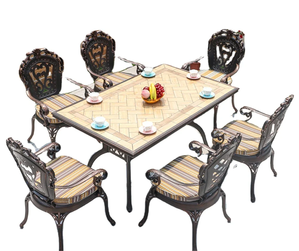 Foshan American European type outdoor anti-skid tile table aluminum die-casting frame