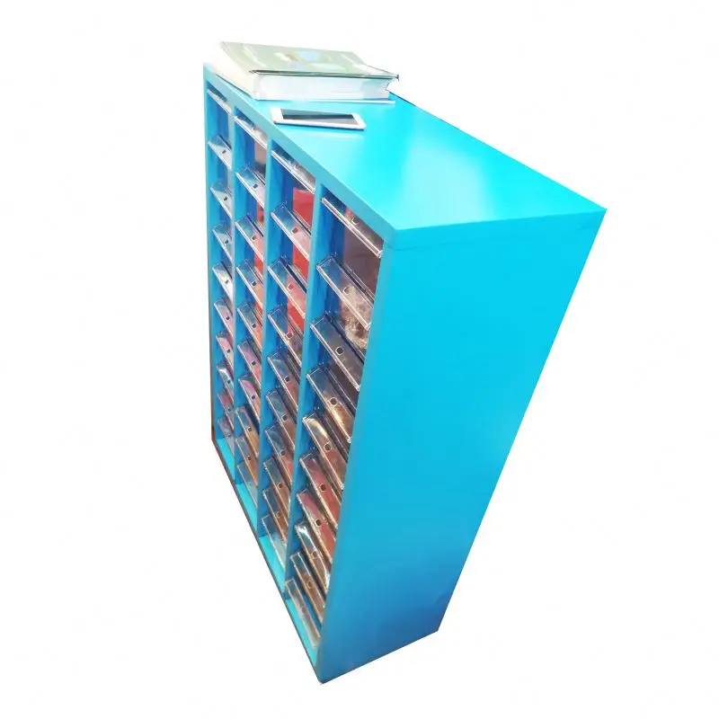 Parts Spare Small Tool 40 Drawers Storage Cabinet Industrial Furniture Blue Metal Directory Wooden Frame Silver Tool Chest 5pcs