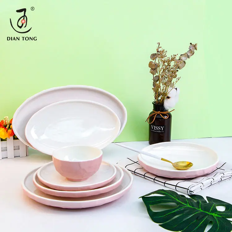 New style nordic hotel 7 pcs crockery dinnerware set porcelain tableware set restaurant ceramic dinnerware porcelain dinner set