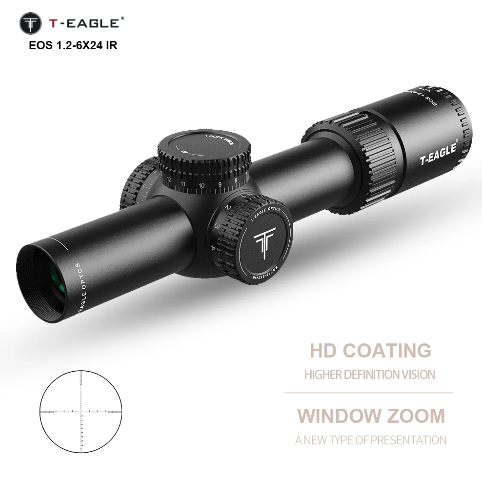 T-EAGLE EOS1.2-6 SFP регулируемый компактный охотничий прицел дальнего действия 1 2-6*24 черный матовый для охоты на открытом воздухе