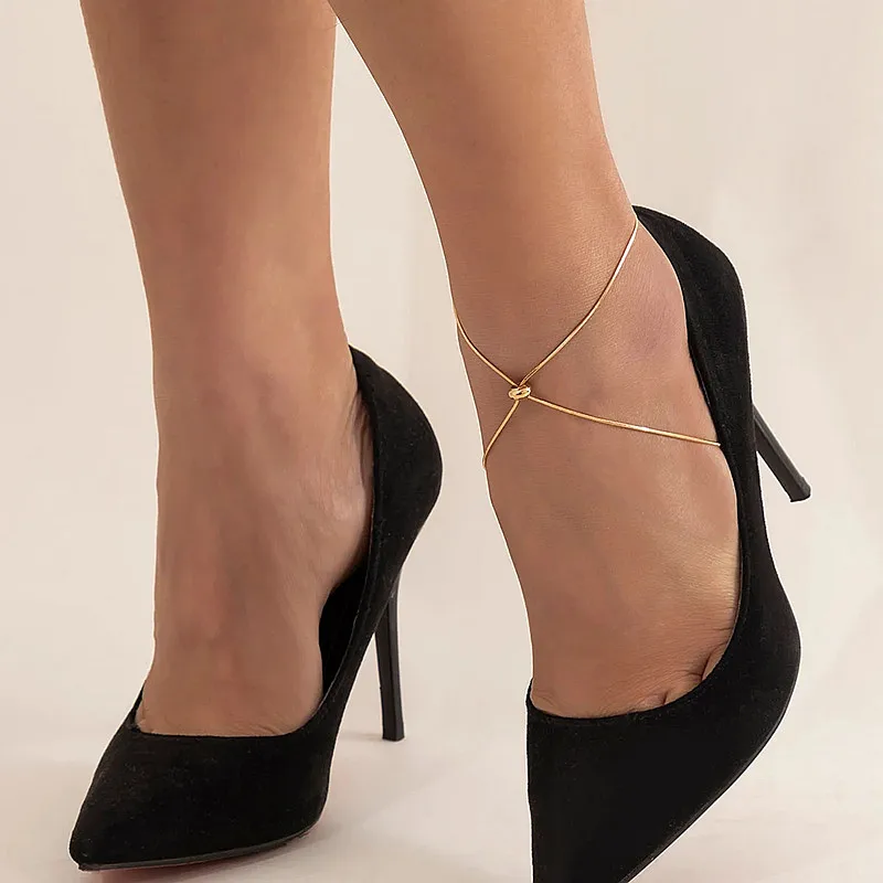 Cross border European and American jewelry fashion street photo, trendy and cool metal cross adjustable foot accessories