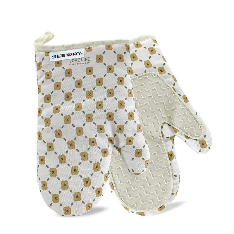 Seeway Silicone Palm Padded Kitchen Oven Mittens
