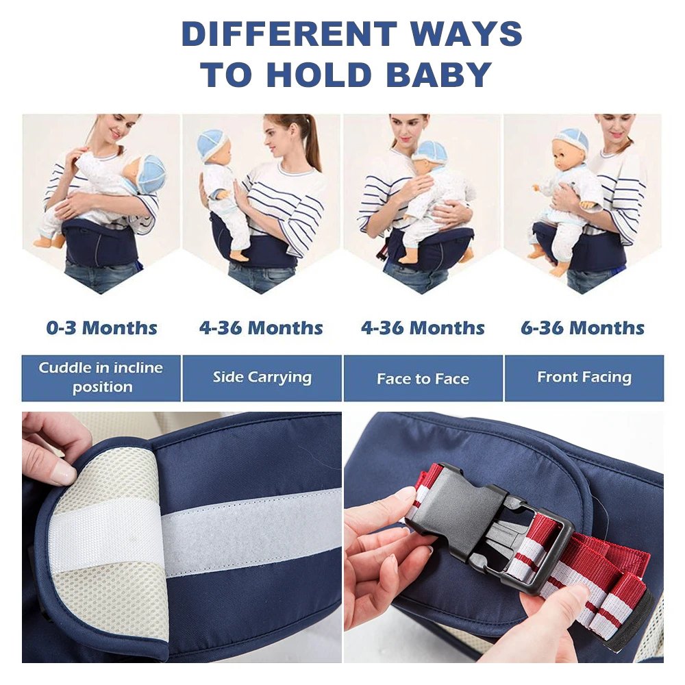 hot selling ergonomic newborn Infants travel sleep soft hip seat organic cotton baby wrap carrier