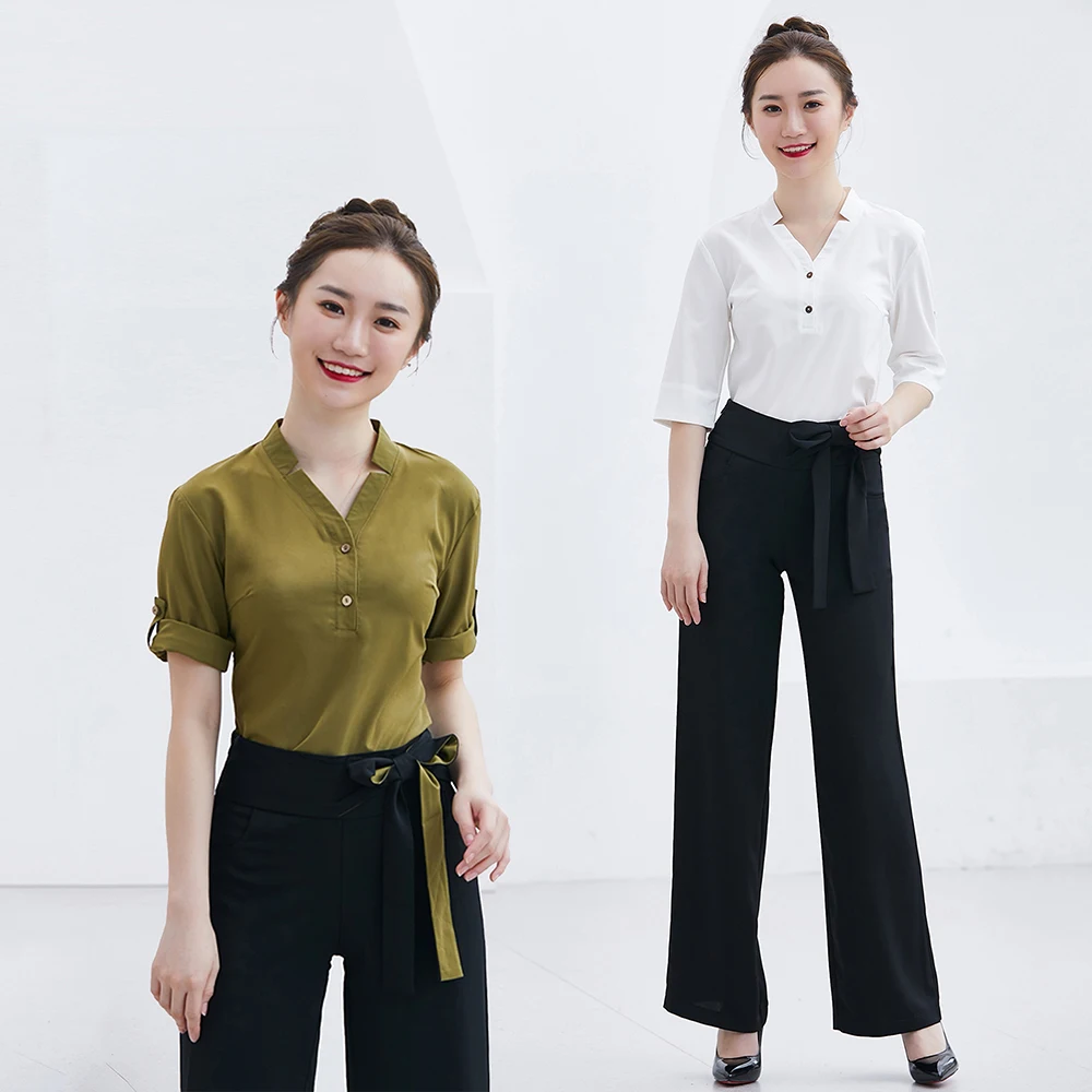 China Supplier salon and spa uniforms massage uniform hotel receptionist ready to ship