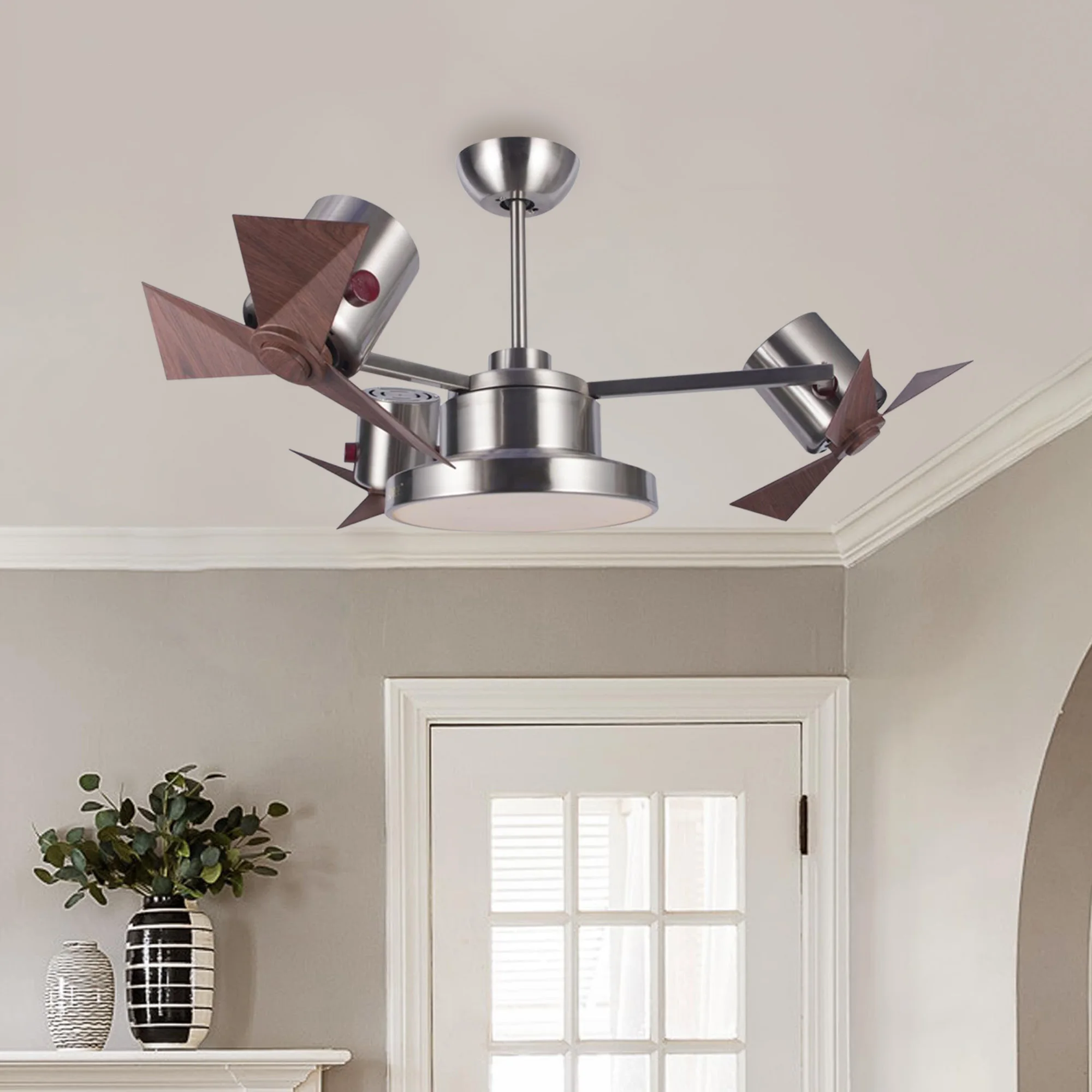 Creative Silent Function Ceiling Fan Remote Control 110v-230v Livingroom Home Office Chandelier Ceiling Fan Light