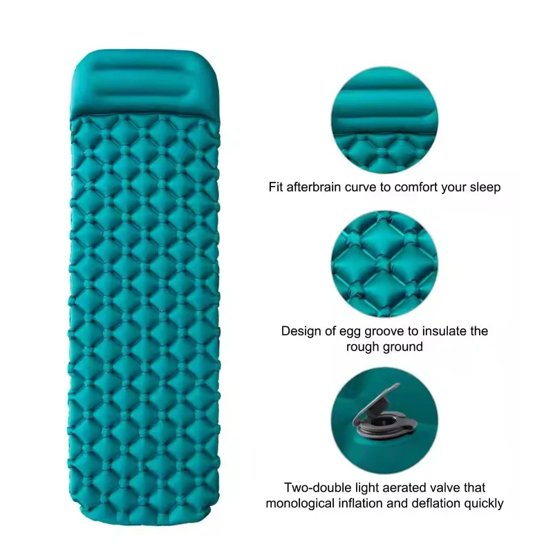 ultralight Double Sleeping Pad for Camping Upgraded Inflatable  with Pillow Camping Sleeping Mat for Backpacking Hiking