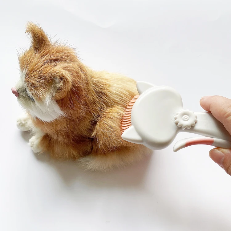 Pet Supplies Cartoon Cute Cat Cleaning Comb Small Plastic Massage Hair Brush for Kitty Grooming Tool