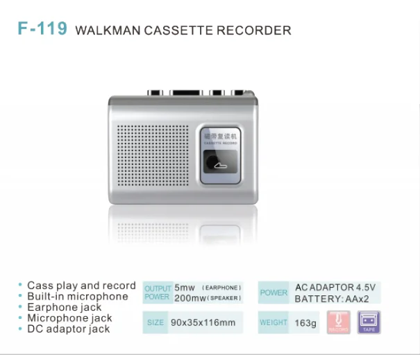 OEM Cheap Vintage Audio mini Pocket tape recorder portable cassette walkman player with speakers cassette recorders & players