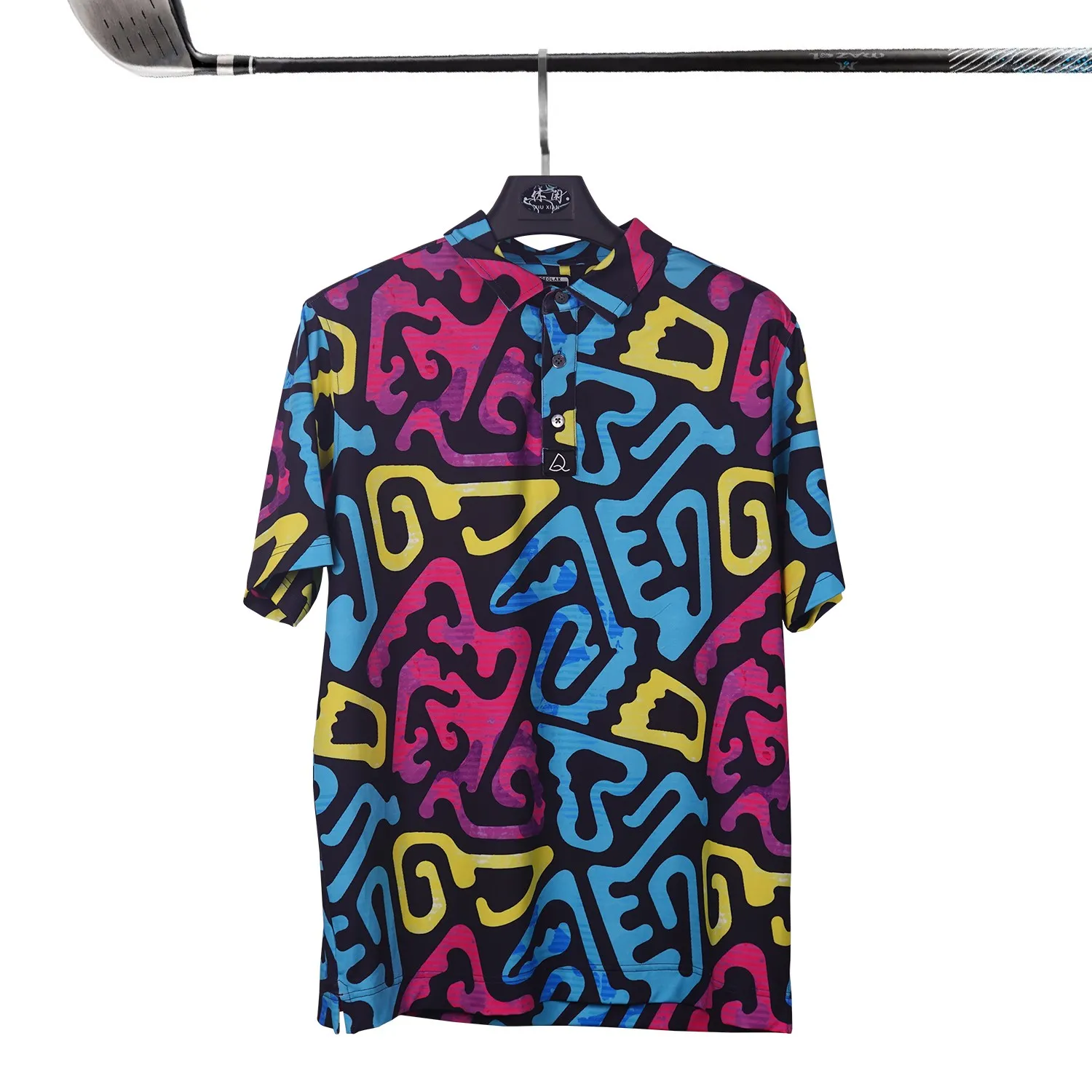 High quality custom logo oversized graphic printed performance floral vietnam golf polo t shirts for men