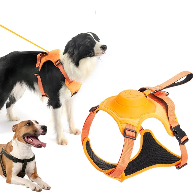 Lamb Soft Padded Pet Vest Retractable Dog Leash and Dog Harness Set 2 in 1 No Pull Dog Harness with Leash