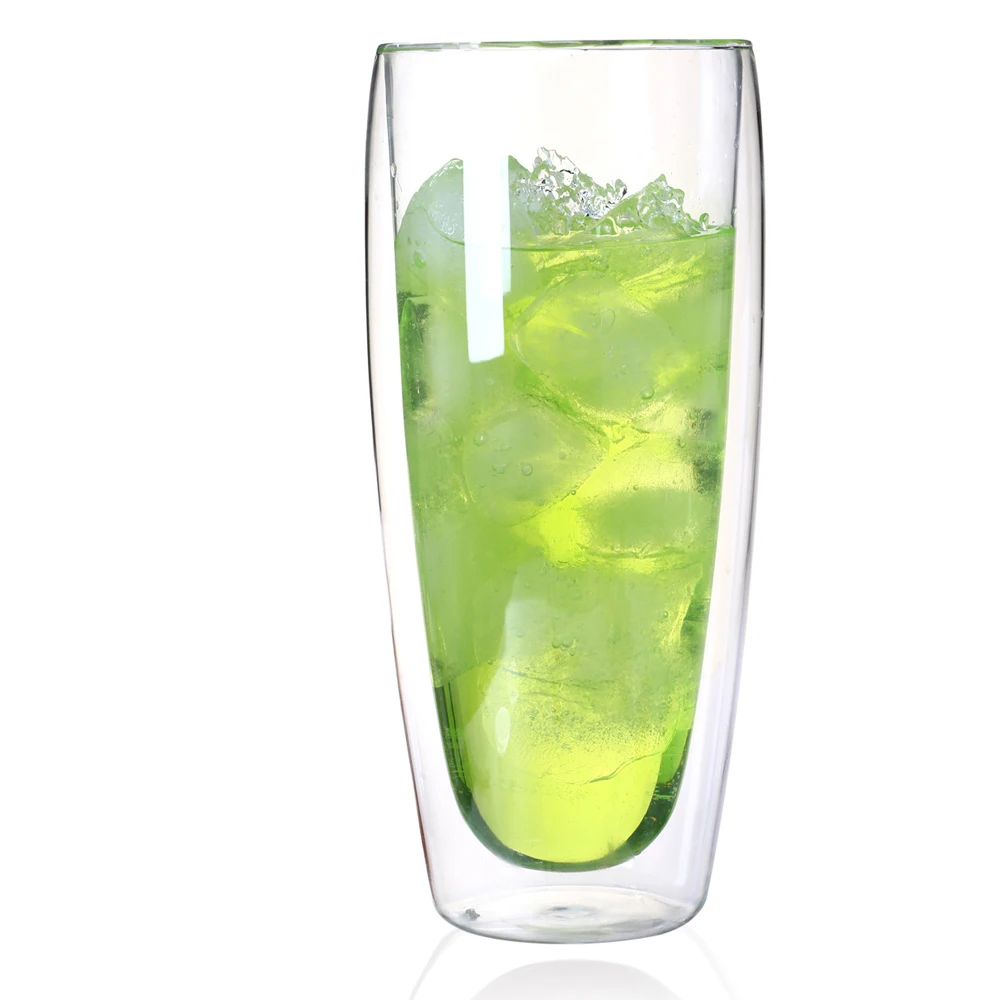 
650ml Large Capacity Glass Cup Water Tea Coffee Drinking Glass Tumbler Double Wall Cup 