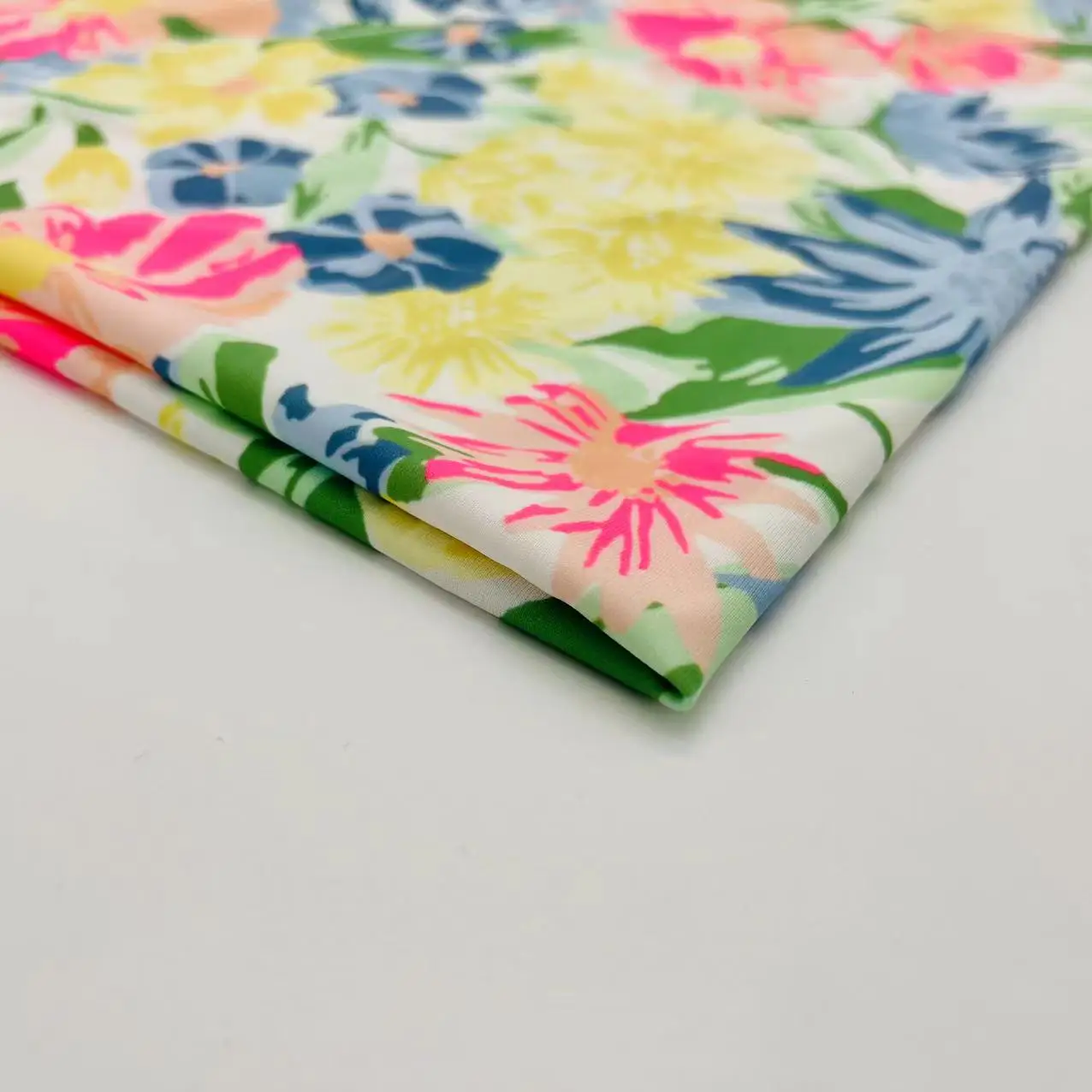 Трикотажная ткань из спандекса с весенним цветочным принтом, одежда для купания, пляжная одежда, Неопреновая ткань для купания