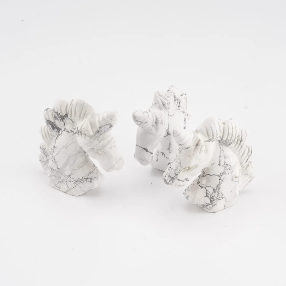 BZ JADE TIFA Factory Wholesale Natural high quality Jade Carving howlite unicorn horse statue Gems horse head for home decor