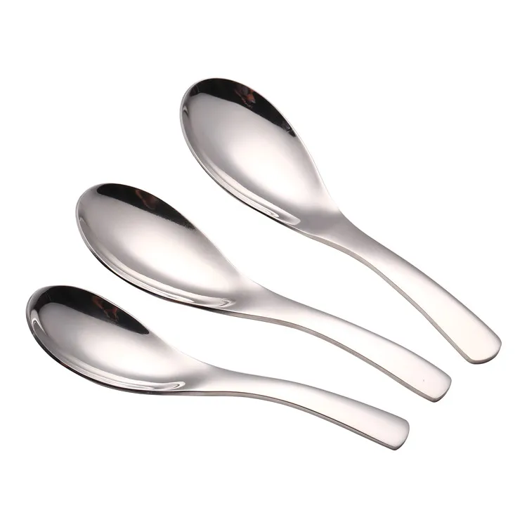 Best selling product high quality food grade 304 stainless steel big rice soup spoon reusable silverware set