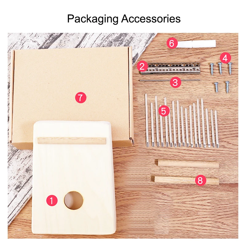Kalimba diy  17 Keys Kalimba Finger Thumb Piano kalimba accessories Factory direct sale handmade mahogany