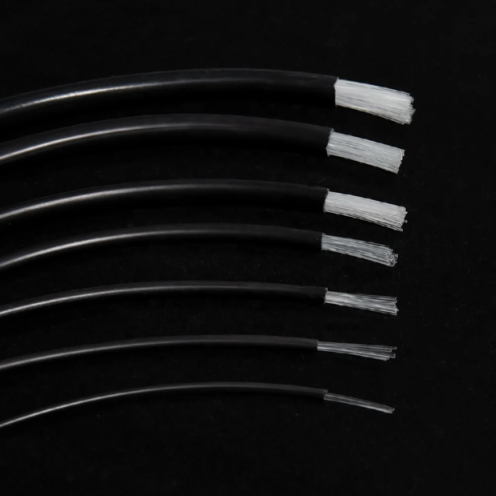 4pcs of 0.75mm fiber strands inside black PVC sheath multi-string end glow fiber optic light cable