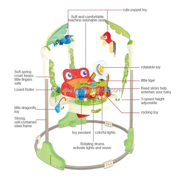 Music Fisher Toys Educational Safe Children Baby Walkers Jump Chair Toys