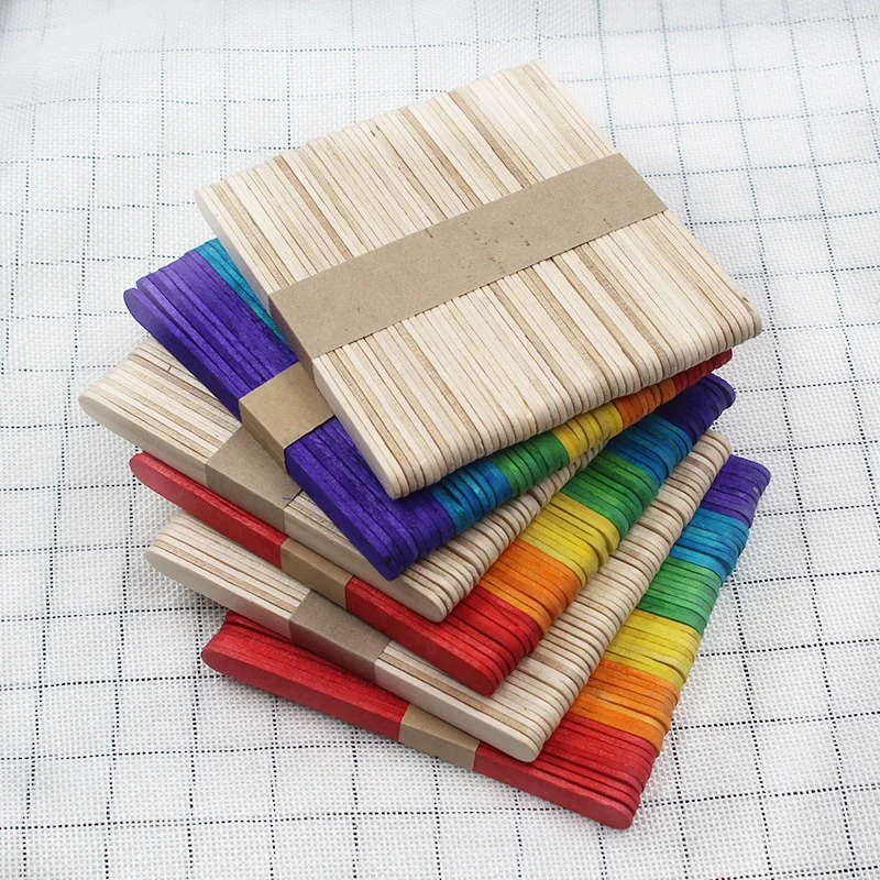 Прямая продажа с завода одноразовая Березовая детская ручная палочка для мороженого «сделай сам»