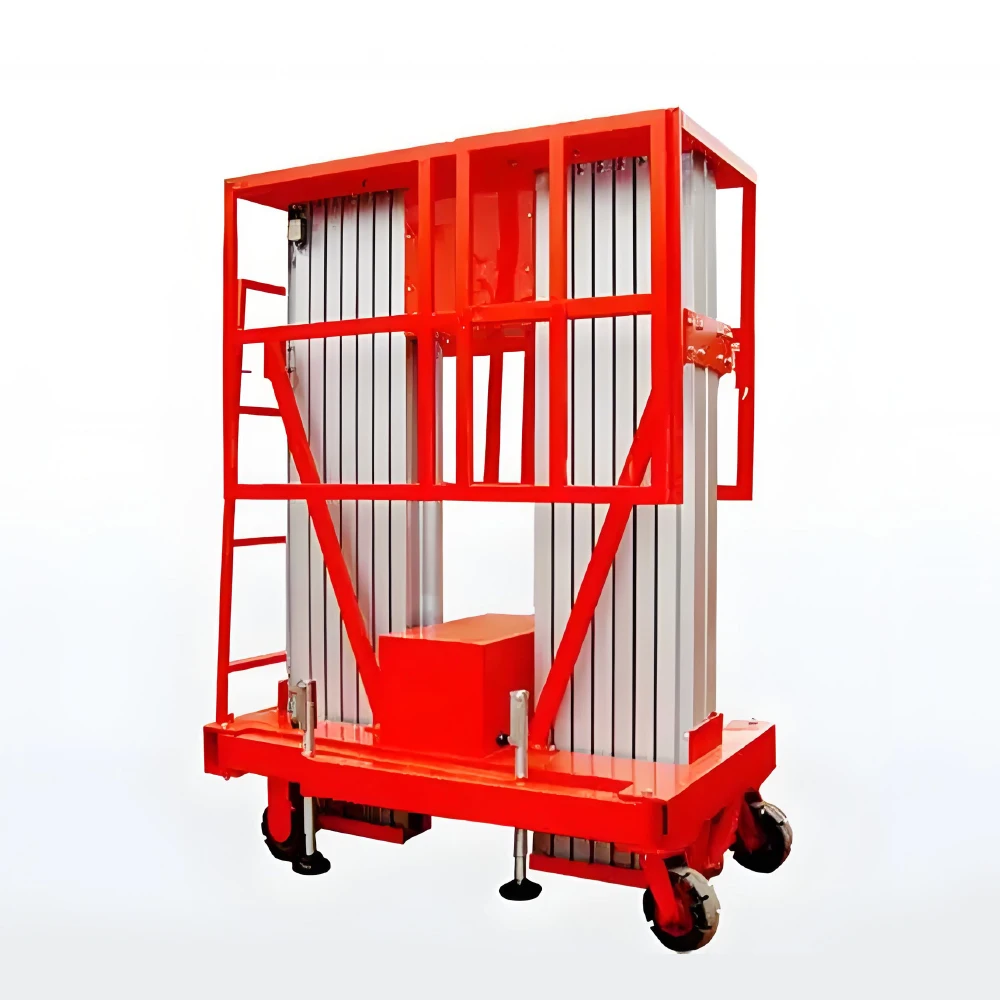 Blue 12-Meter Aluminum Alloy Scissor Lift Work Platform Double Column Hydraulic Telescoping Lift Used in New Condition Hotels