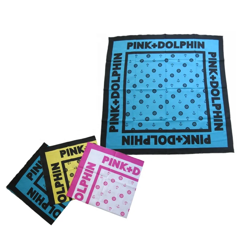 
Custom Designed Polyester Satin Printed Bandanas Multifunctional Large Square Neck Scarf 