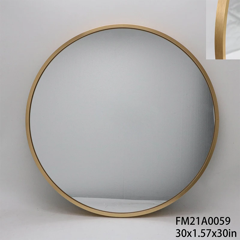 Modern design with metal frame home decor luxury round mirror wall decor plain modern living room wall mirror