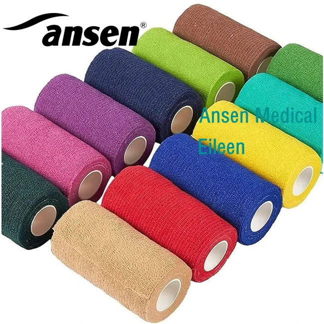 4 Inch x 5 Yards Colored Self Adhesive Bandage medical tape, Cohesive Vet Wrap Self Adhesive Athletic Tape for First Aid