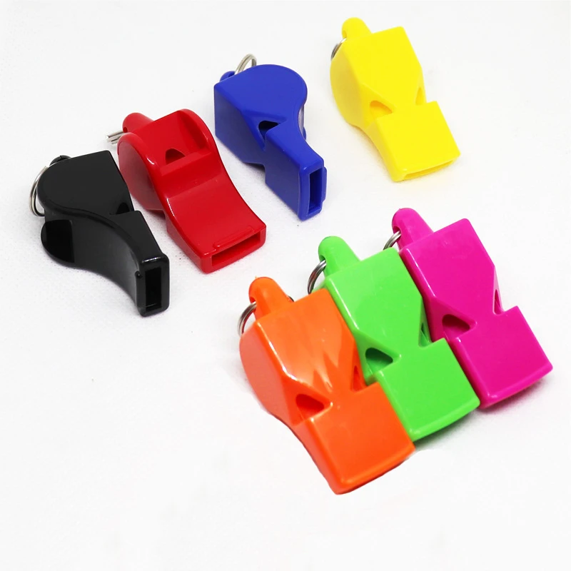 Sports Football Basketball Soccer Referee Whistle ABS Plastic Whistle With Lanyard