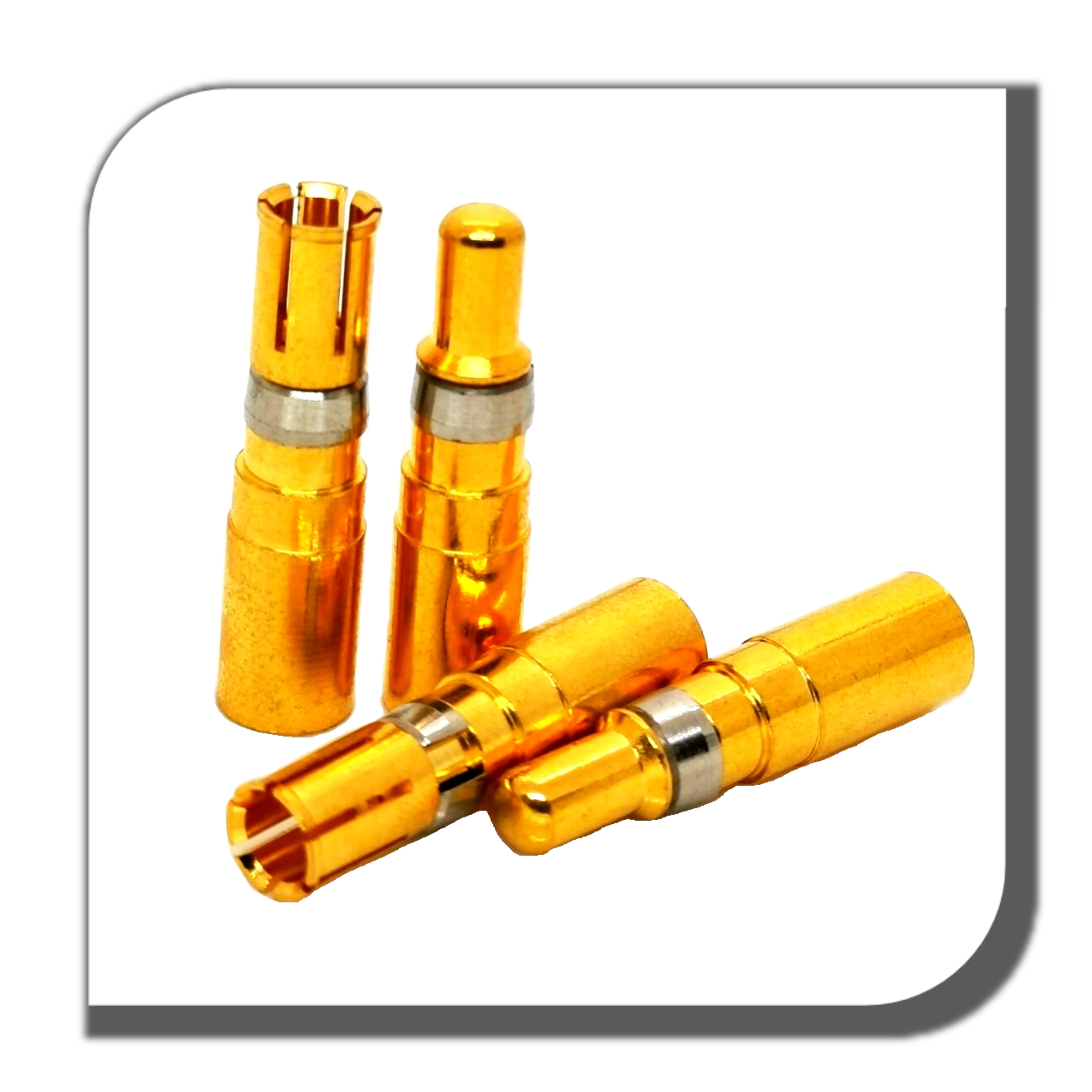 Customized Gold Plated Copper pin tellurium copper Pin M12 Brass Pins for cable Connectors