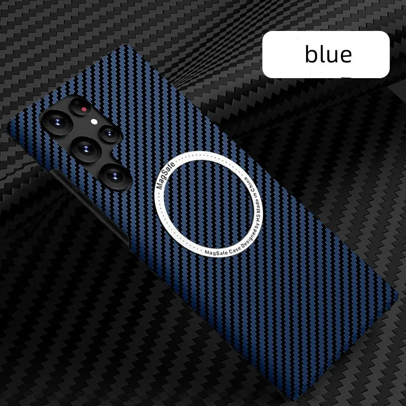 Galaxy case for Samsung S23 Ultra carbon fiber phone case S21 S22  inclusive magnetic absorption PC ultra-thin protective xase