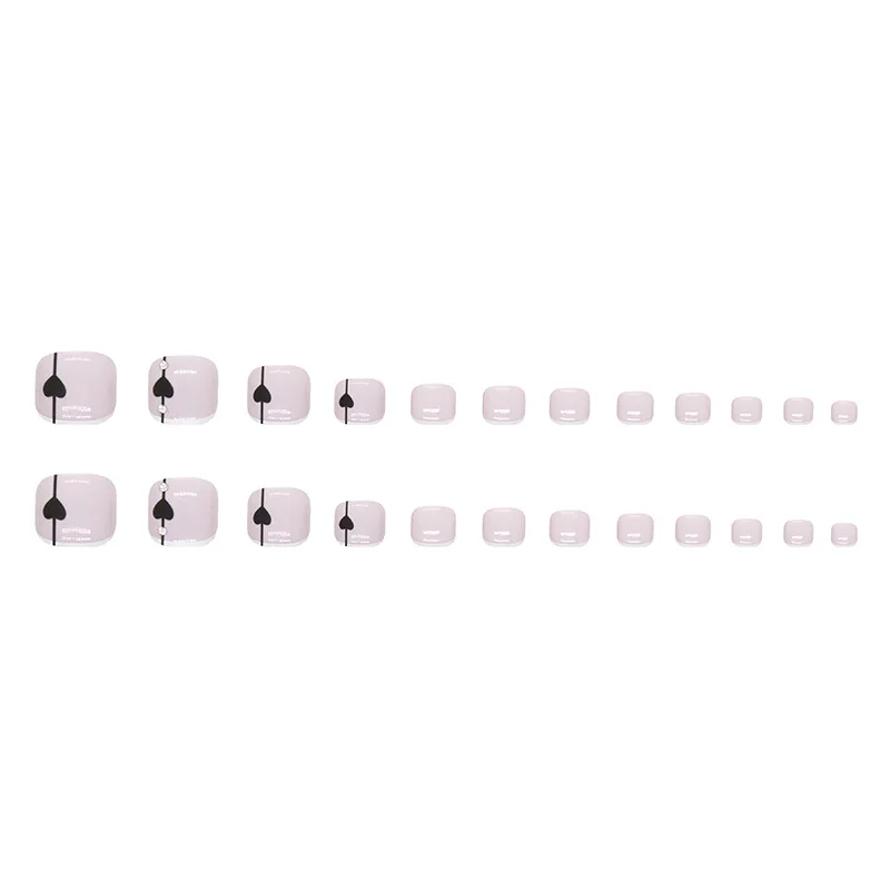 F060 Toe Nail Manicure Punk Style Nail Art Finished Toe Nail Patch Acrylic False Toes Art Tips Toenails