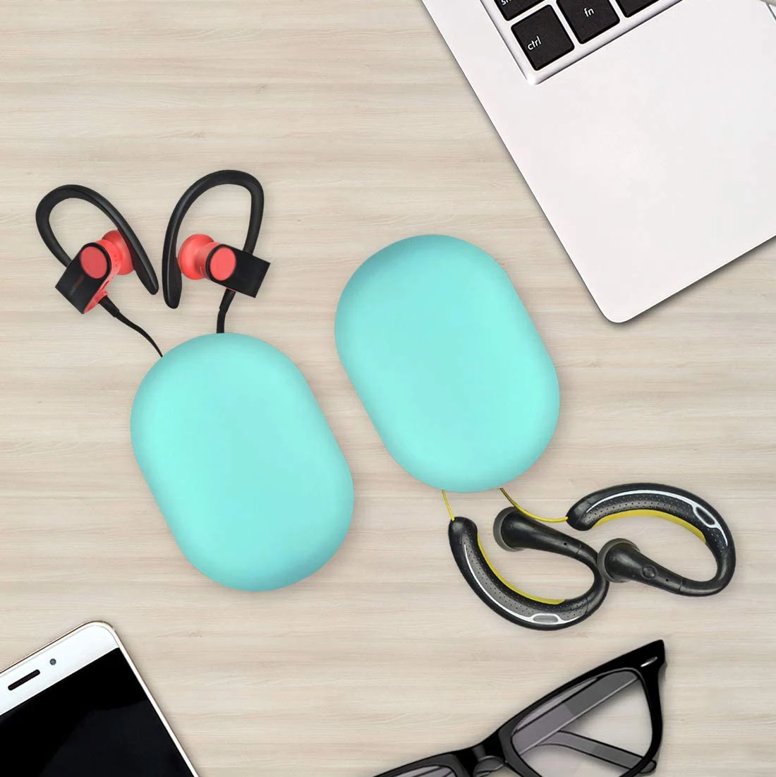 Portable Silicone Earphone Bag Mini Small Earphone Carrying Case Soft Waterproof Silicone Data Cable Storage Bag