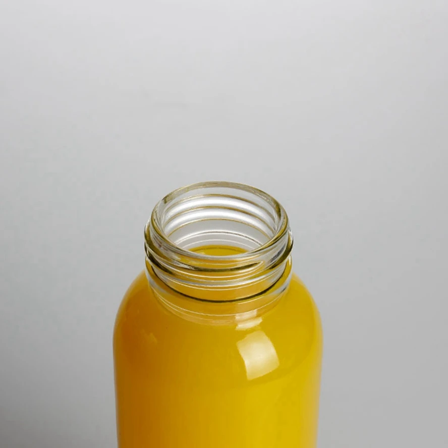 Empty customized flint printed mineral drinks beverage water juice glass bottle with metal caps