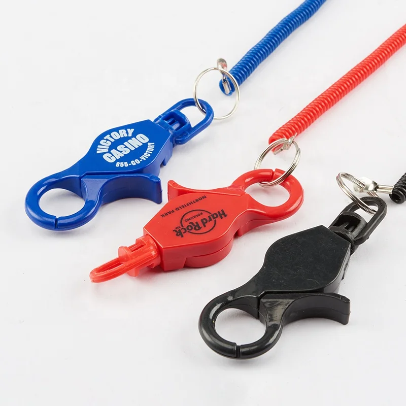 Supplier 3.0mm Black Keychain Lanyard Spring Rope PVC Coated Fishing Plastic Coiled Cord