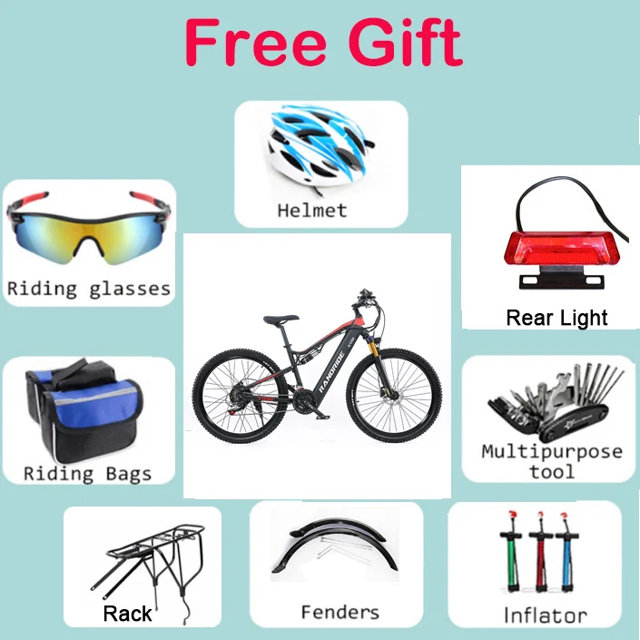 Factory Direct YG90J 1000W Electric Bicycle Hydraulic Front Fork E-Bike Electric Mountain Bike 27.5Inch Tires