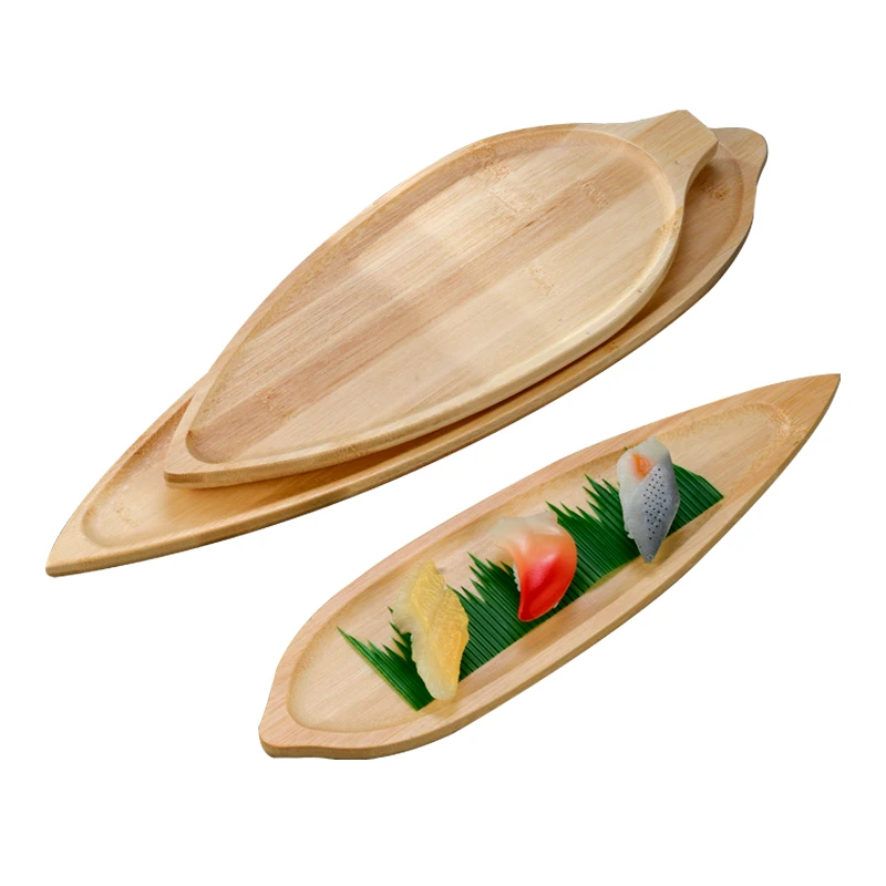 Bamboo sushi board wooden tray leaf shaped container Japanese cuisine tableware sashimi dessert plate